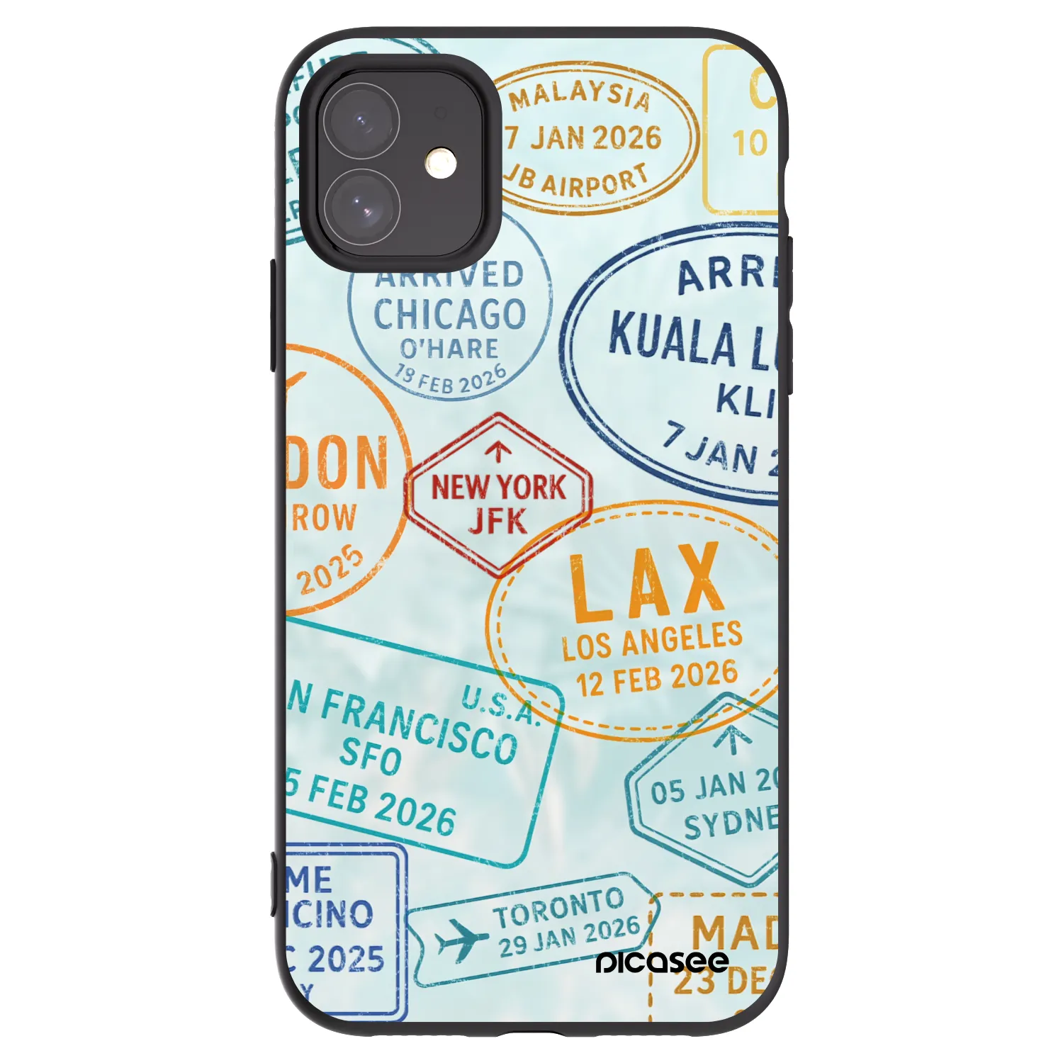 Picasee silikonowe czarne etui na Apple iPhone 11 - PASSPORT EDITION