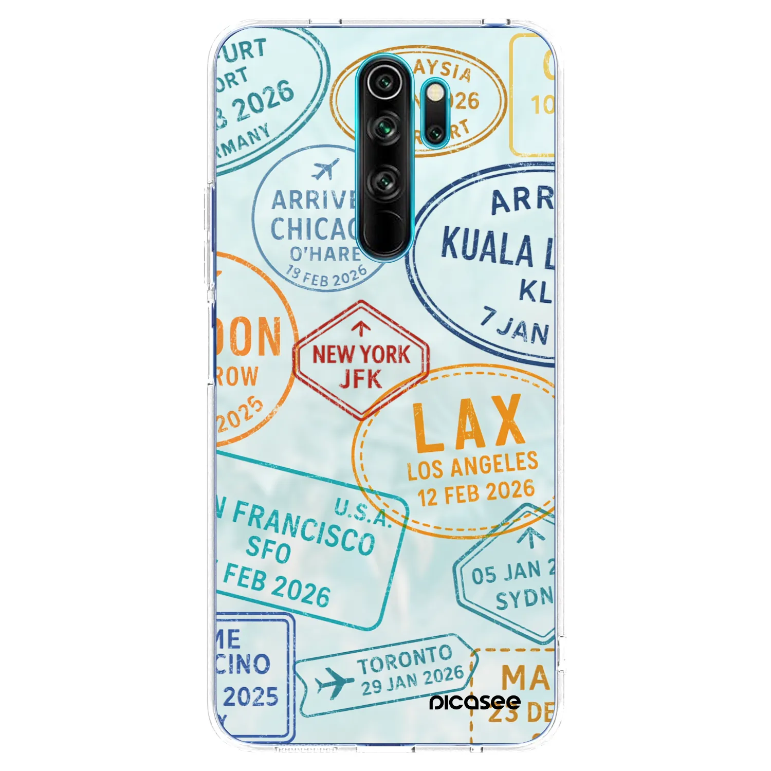 Picasee silikonowe przeźroczyste etui na Xiaomi Redmi Note 8 Pro - PASSPORT EDITION