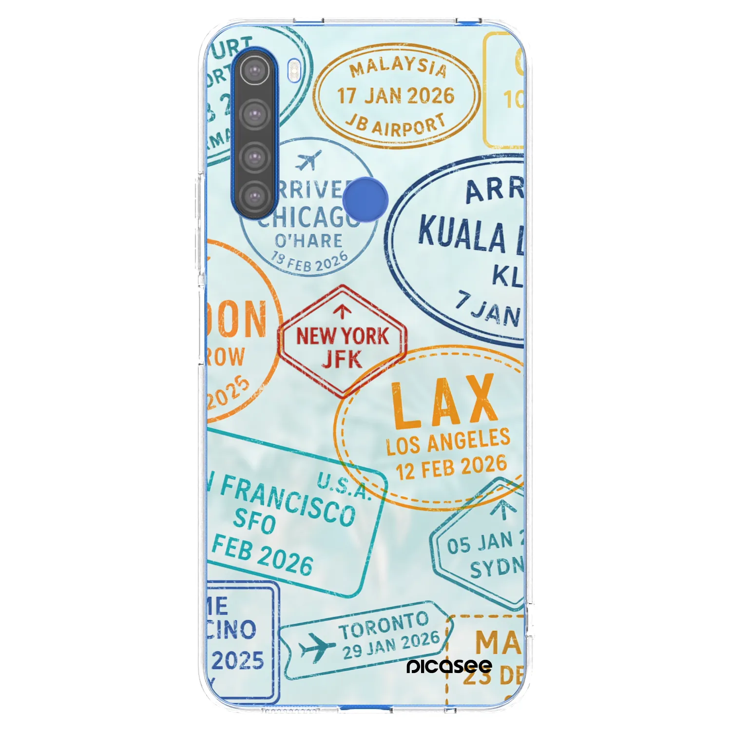 Picasee silikonowe przeźroczyste etui na Xiaomi Redmi Note 8T - PASSPORT EDITION