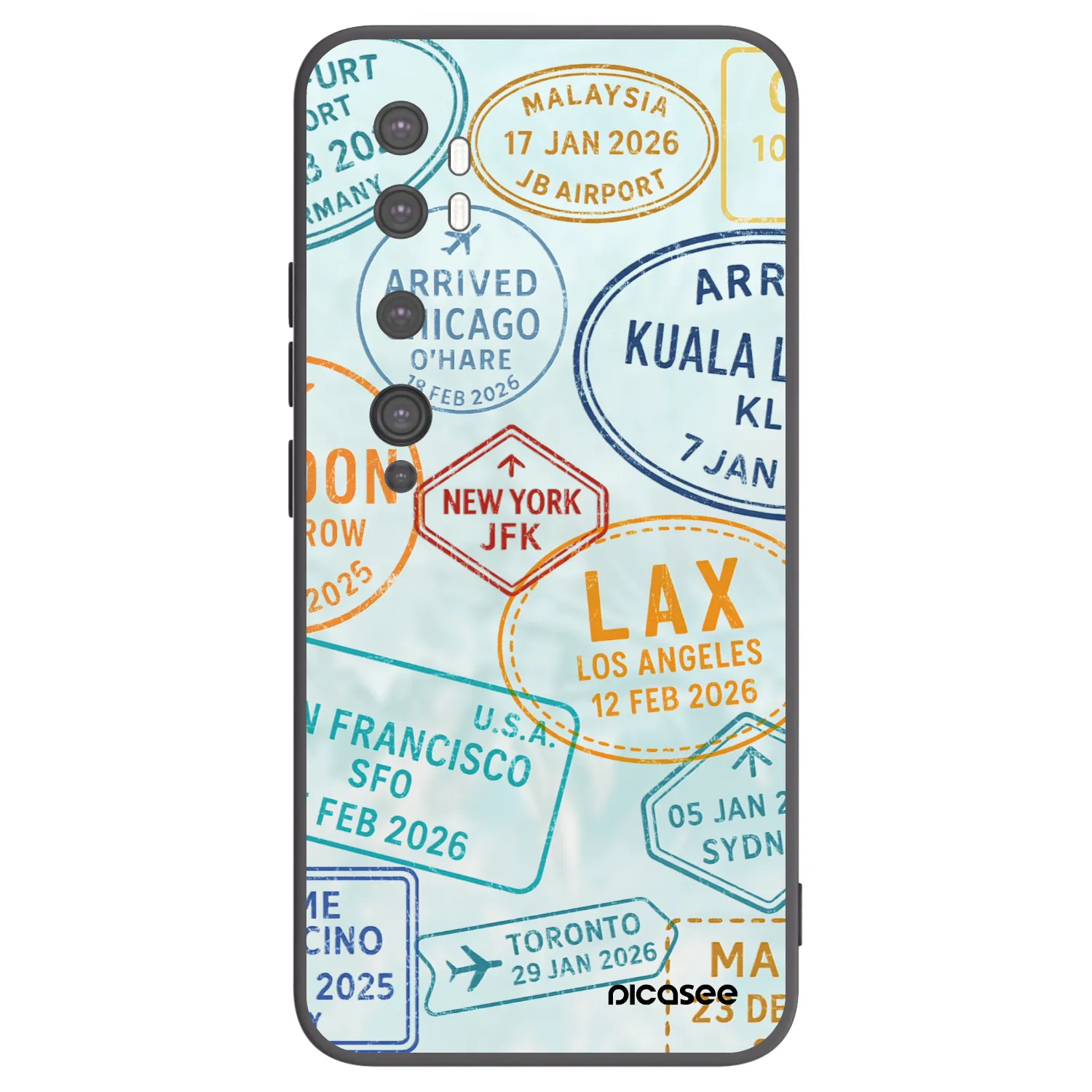 Picasee silikonowe czarne etui na Xiaomi Mi Note 10 (Pro) - PASSPORT EDITION