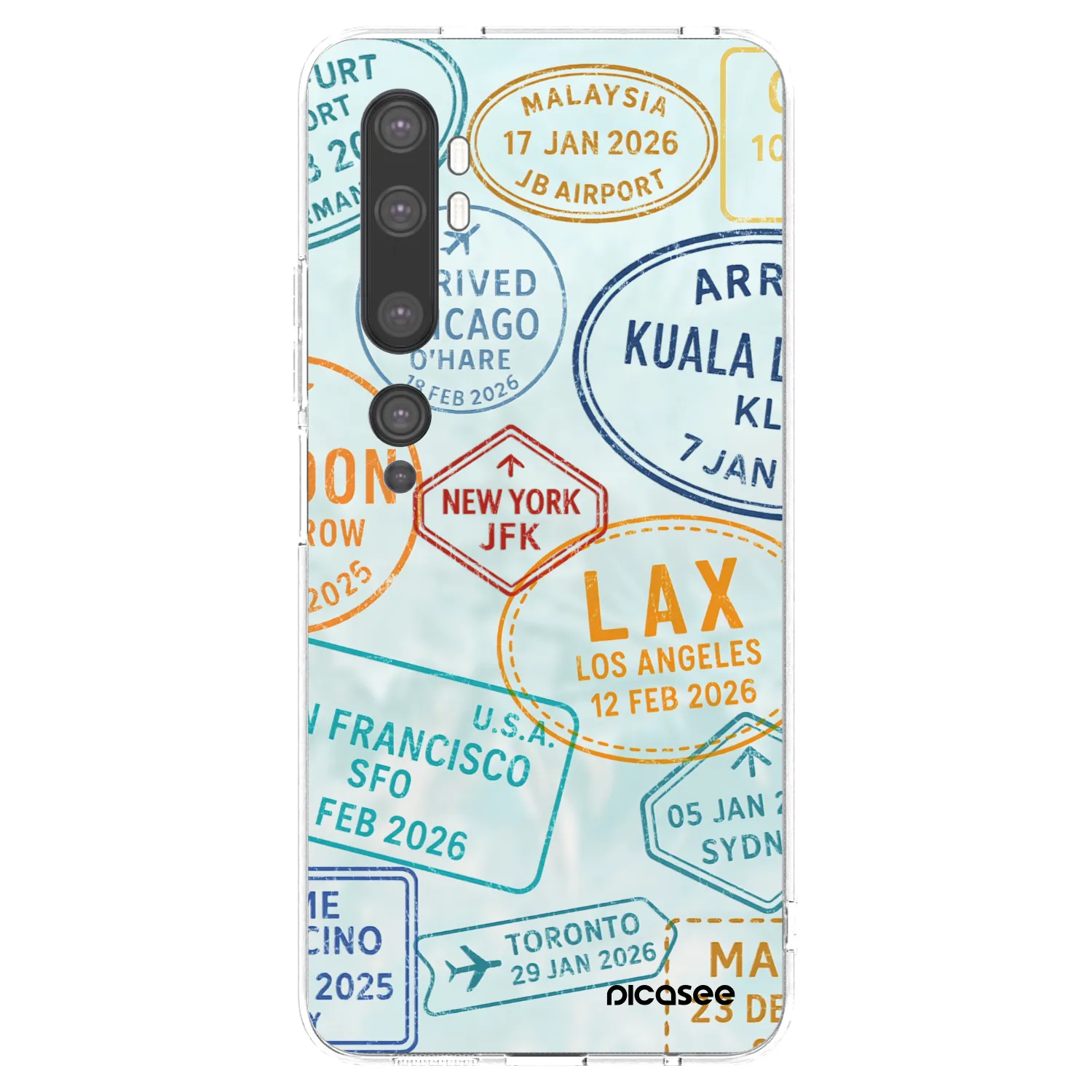 Picasee silikonowe przeźroczyste etui na Xiaomi Mi Note 10 (Pro) - PASSPORT EDITION