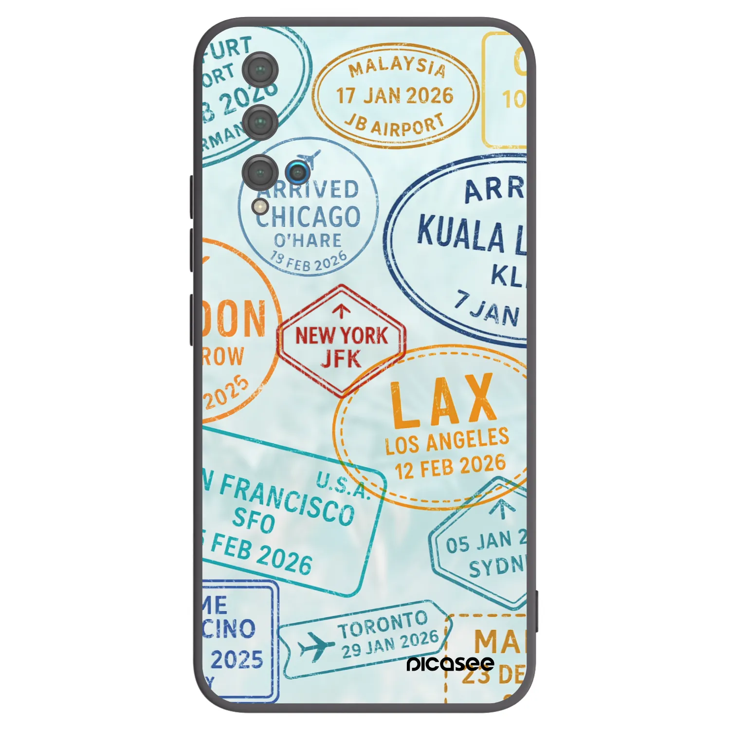 Picasee silikonowe czarne etui na Huawei Nova 5T - PASSPORT EDITION