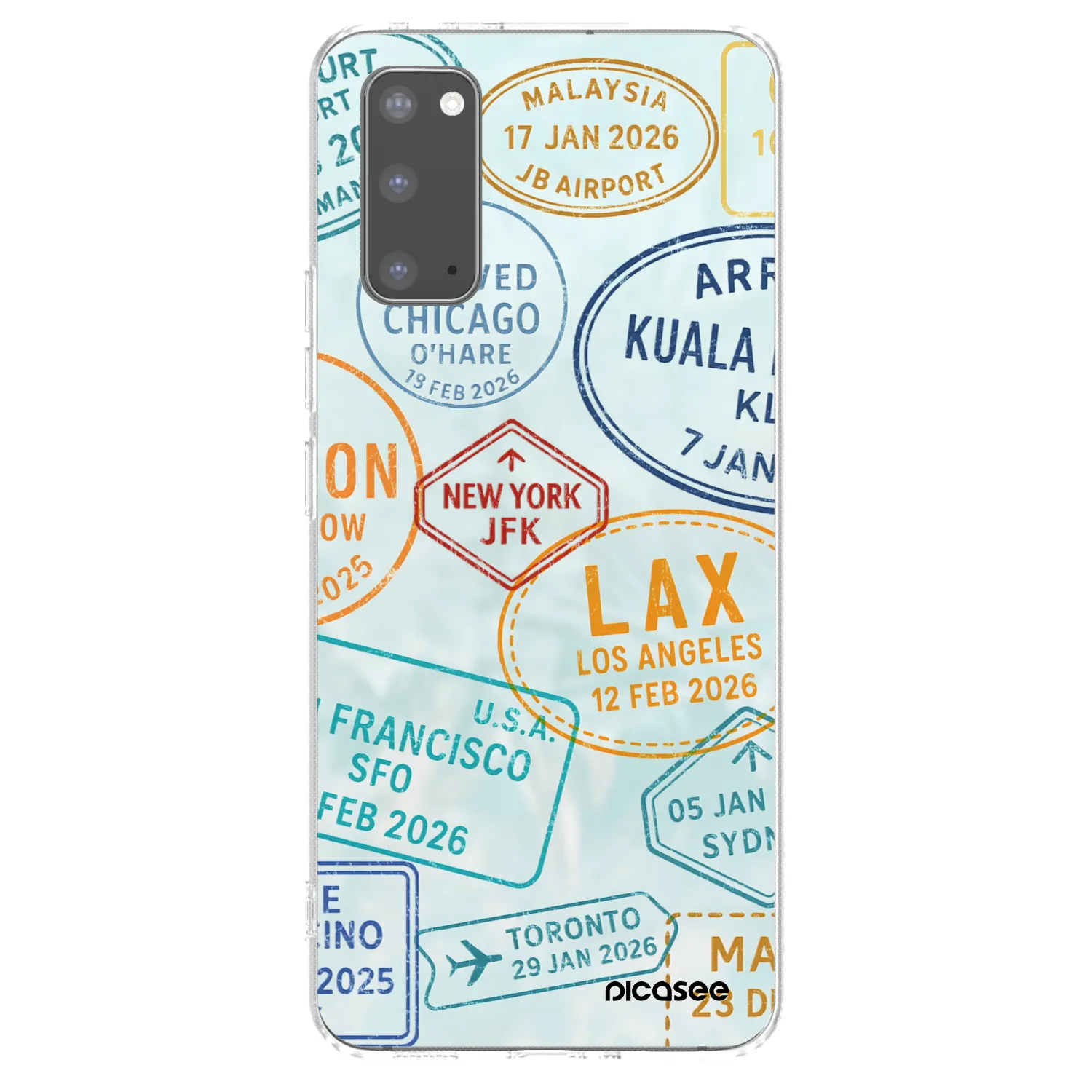 Picasee silikonowe przeźroczyste etui na Samsung Galaxy S20 G980F - PASSPORT EDITION