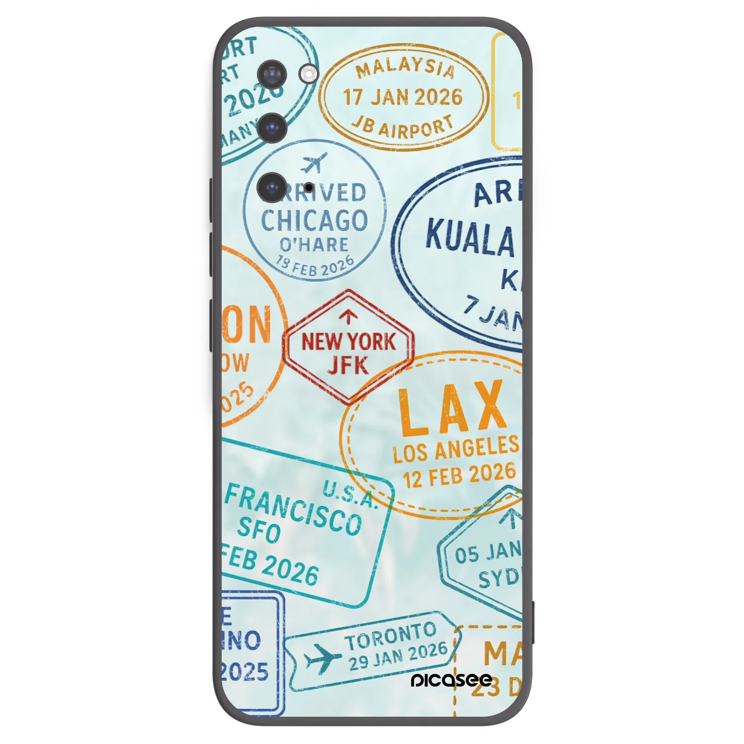 Picasee silikonowe czarne etui na Samsung Galaxy S20 G980F - PASSPORT EDITION