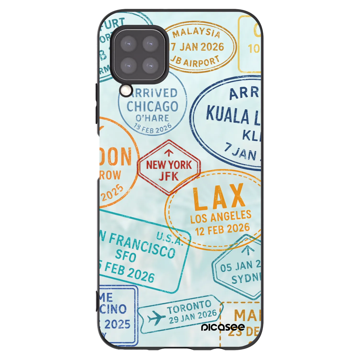 Picasee silikonowe czarne etui na Huawei P40 Lite - PASSPORT EDITION