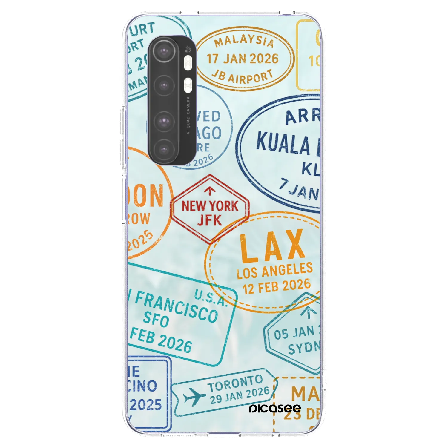 Picasee silikonowe przeźroczyste etui na Xiaomi Mi Note 10 Lite - PASSPORT EDITION