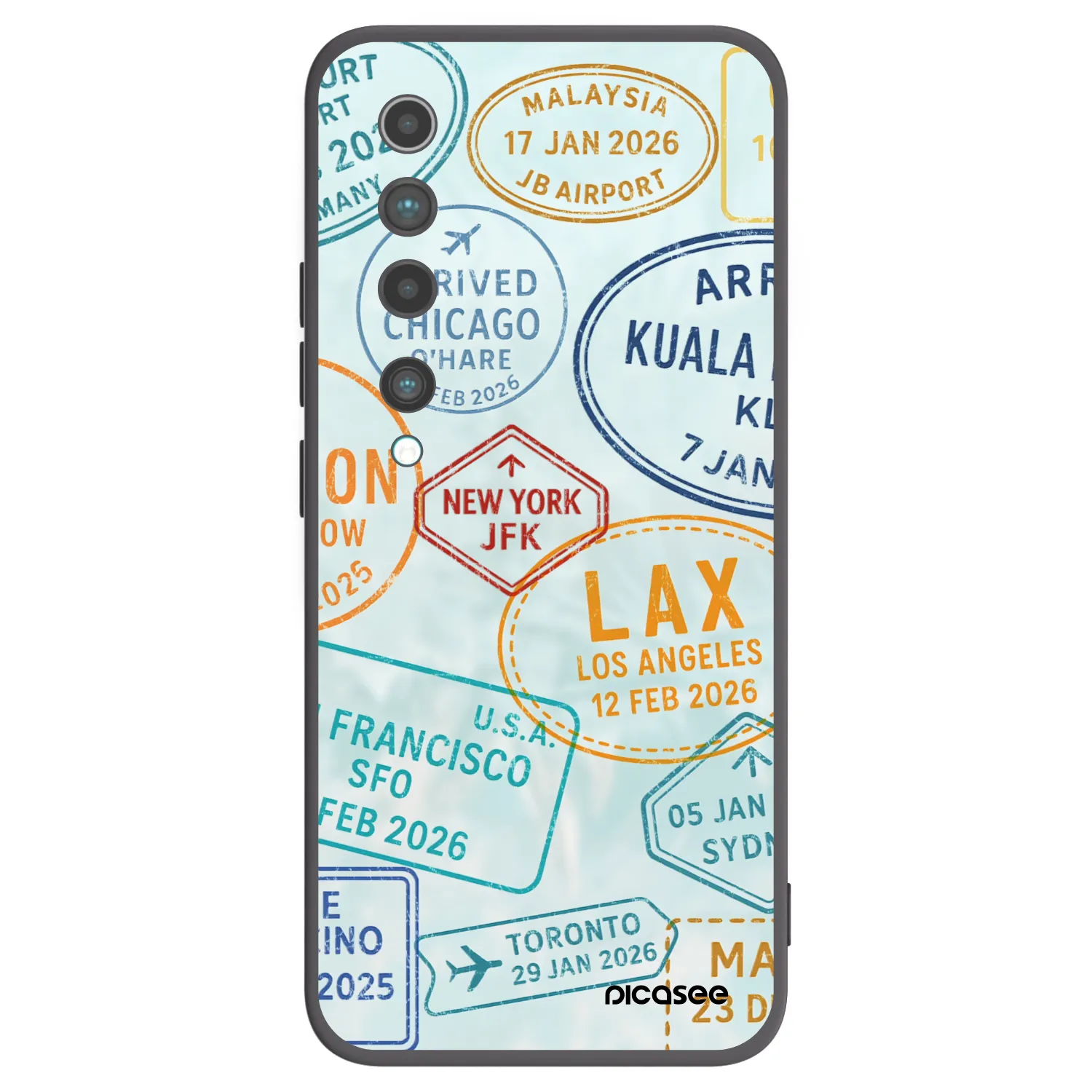 Picasee silikonowe czarne etui na Xiaomi Mi 10 - PASSPORT EDITION