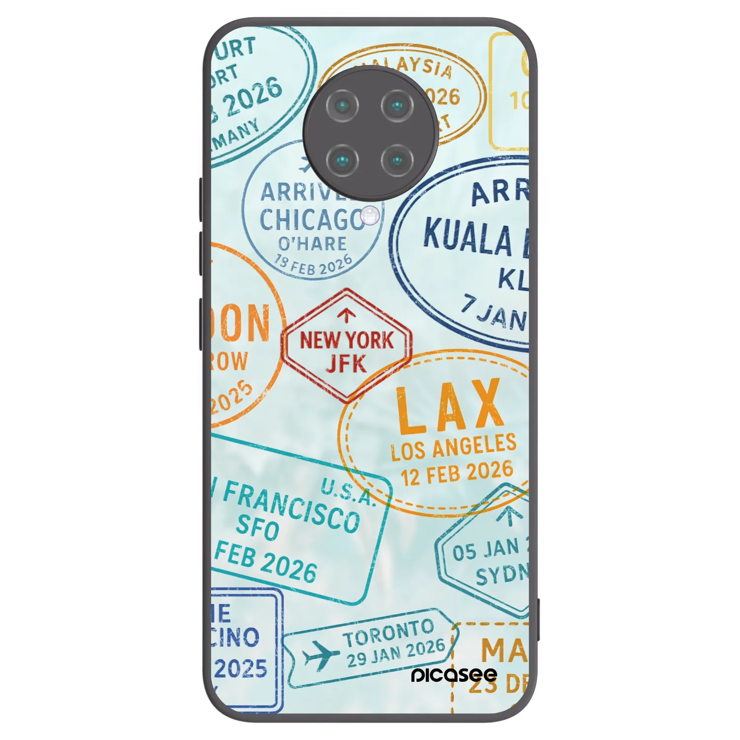 Picasee silikonowe czarne etui na Xiaomi Poco F2 Pro - PASSPORT EDITION