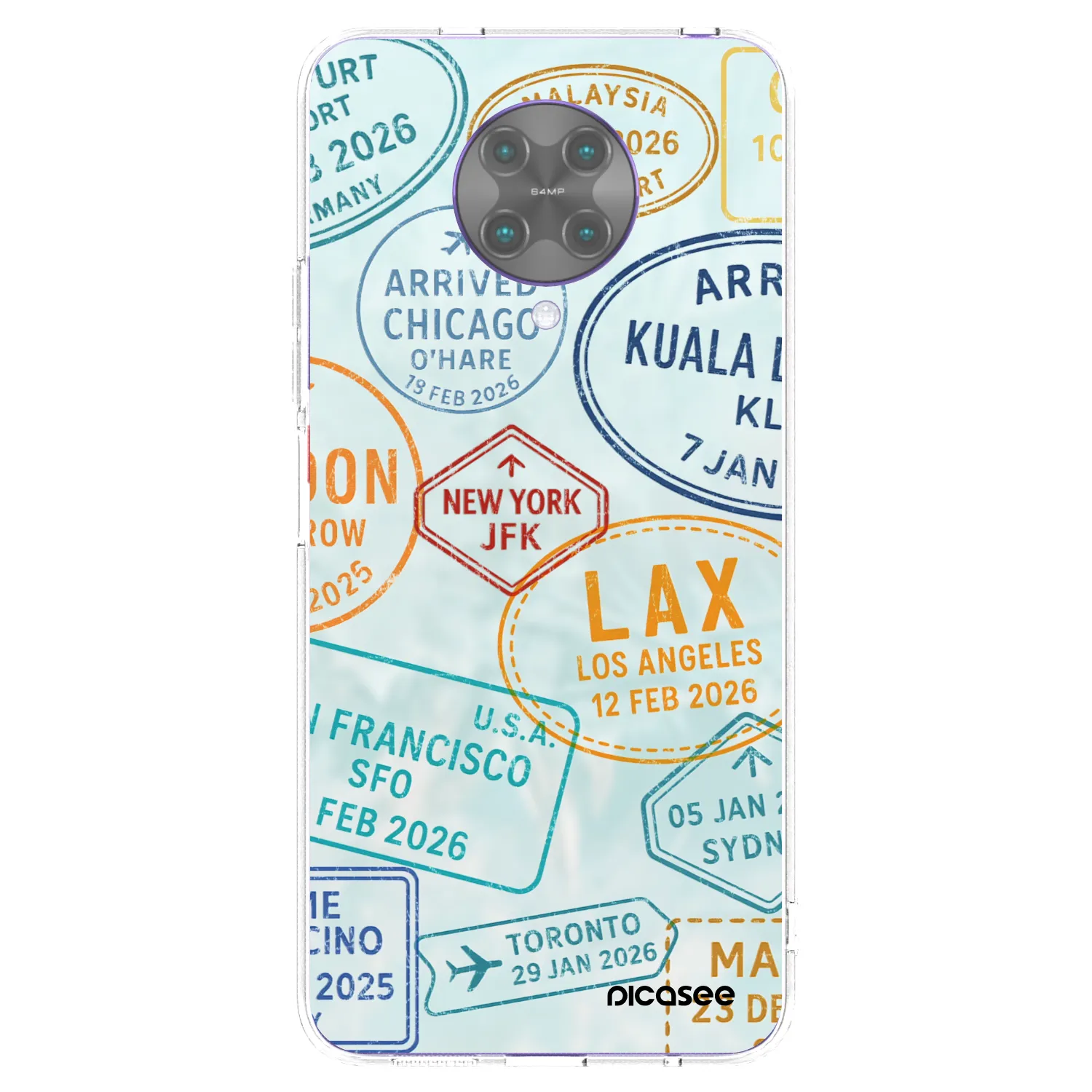 Picasee silikonowe przeźroczyste etui na Xiaomi Poco F2 Pro - PASSPORT EDITION