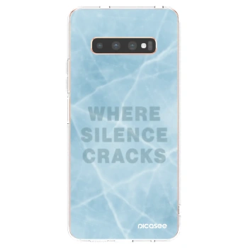 Picasee silikonowe przeźroczyste etui na Samsung Galaxy S10 Plus G975 - SILENCE