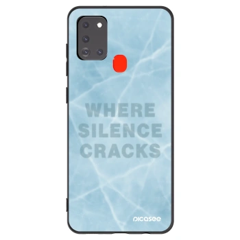 Picasee silikonowe czarne etui na Samsung Galaxy A21s - SILENCE