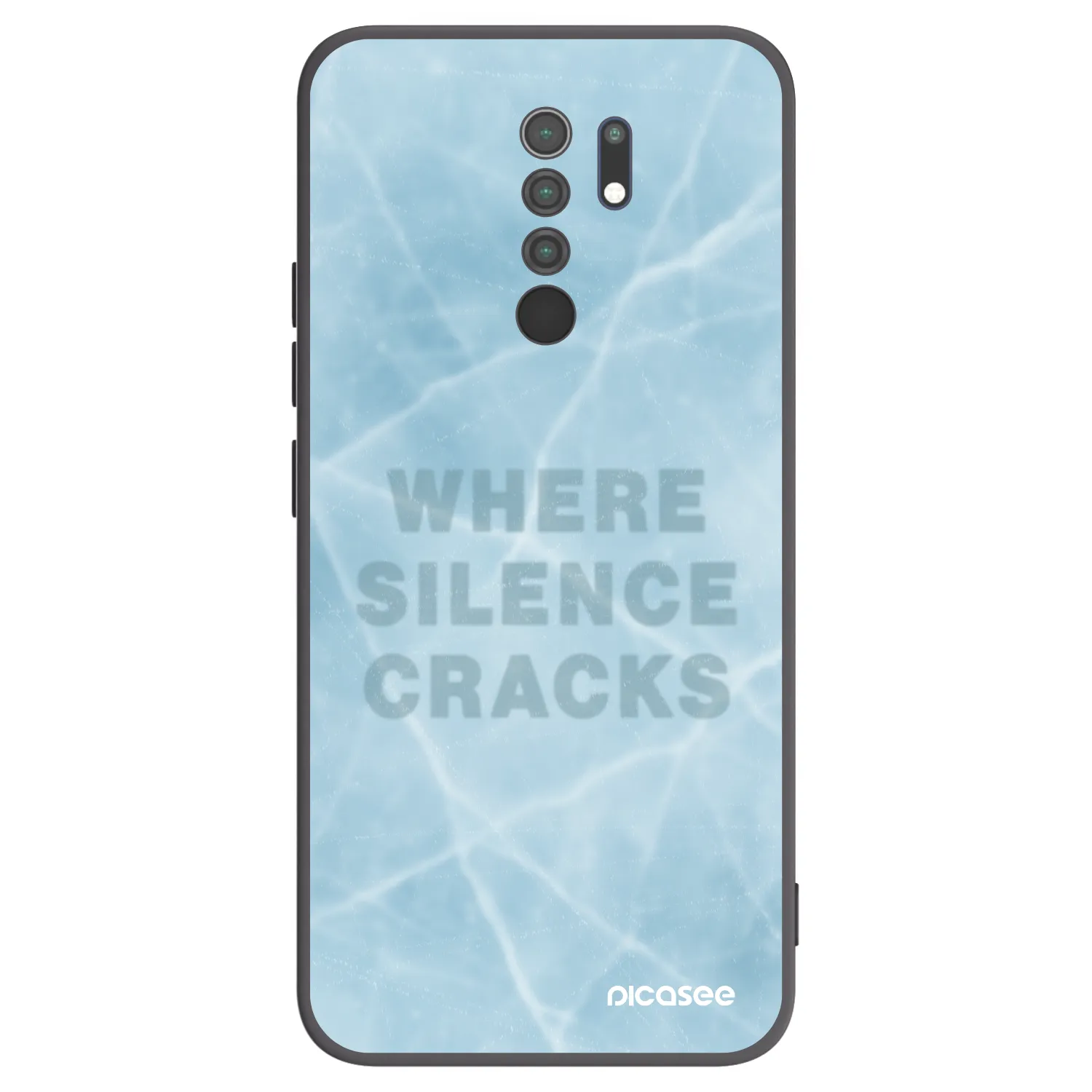 Picasee silikonowe czarne etui na Xiaomi Redmi 9 - SILENCE