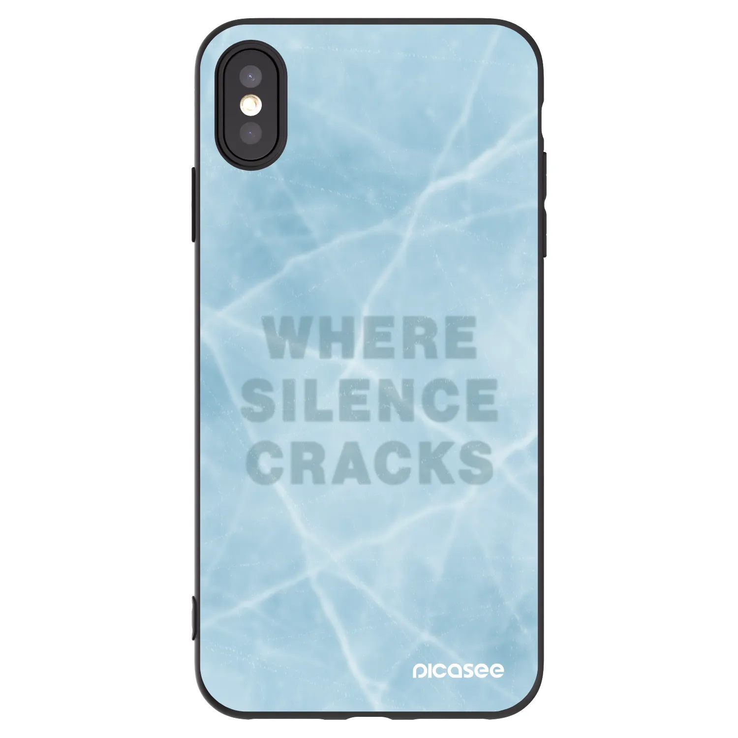 Picasee silikonowe czarne etui na Apple iPhone XS Max - SILENCE