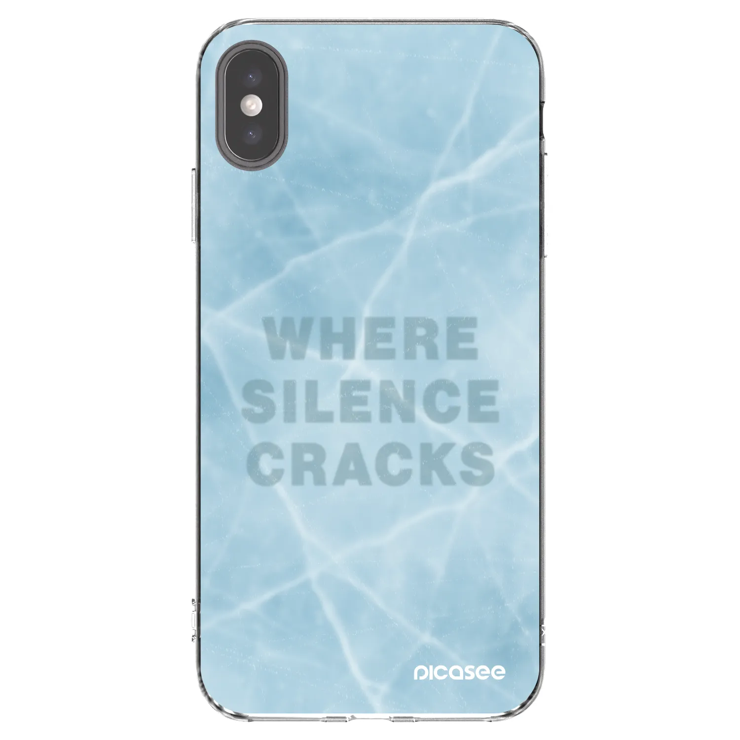 Picasee silikonowe przeźroczyste etui na Apple iPhone XS Max - SILENCE