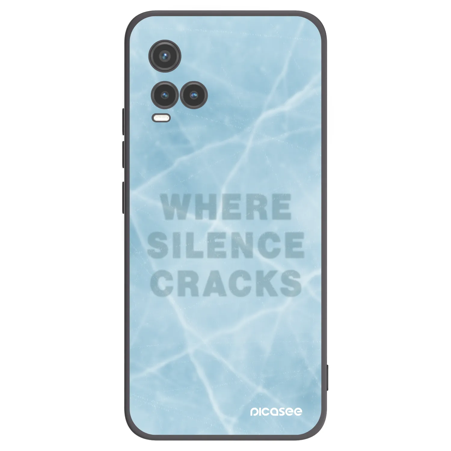 Picasee silikonowe czarne etui na Vivo Y33s - SILENCE