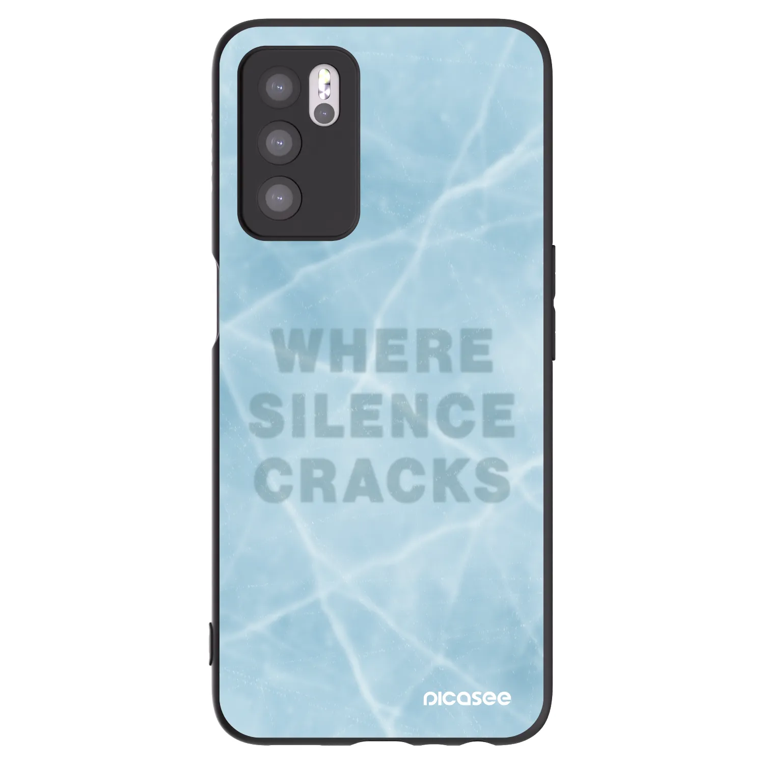 Picasee silikonowe czarne etui na OPPO A16s - SILENCE