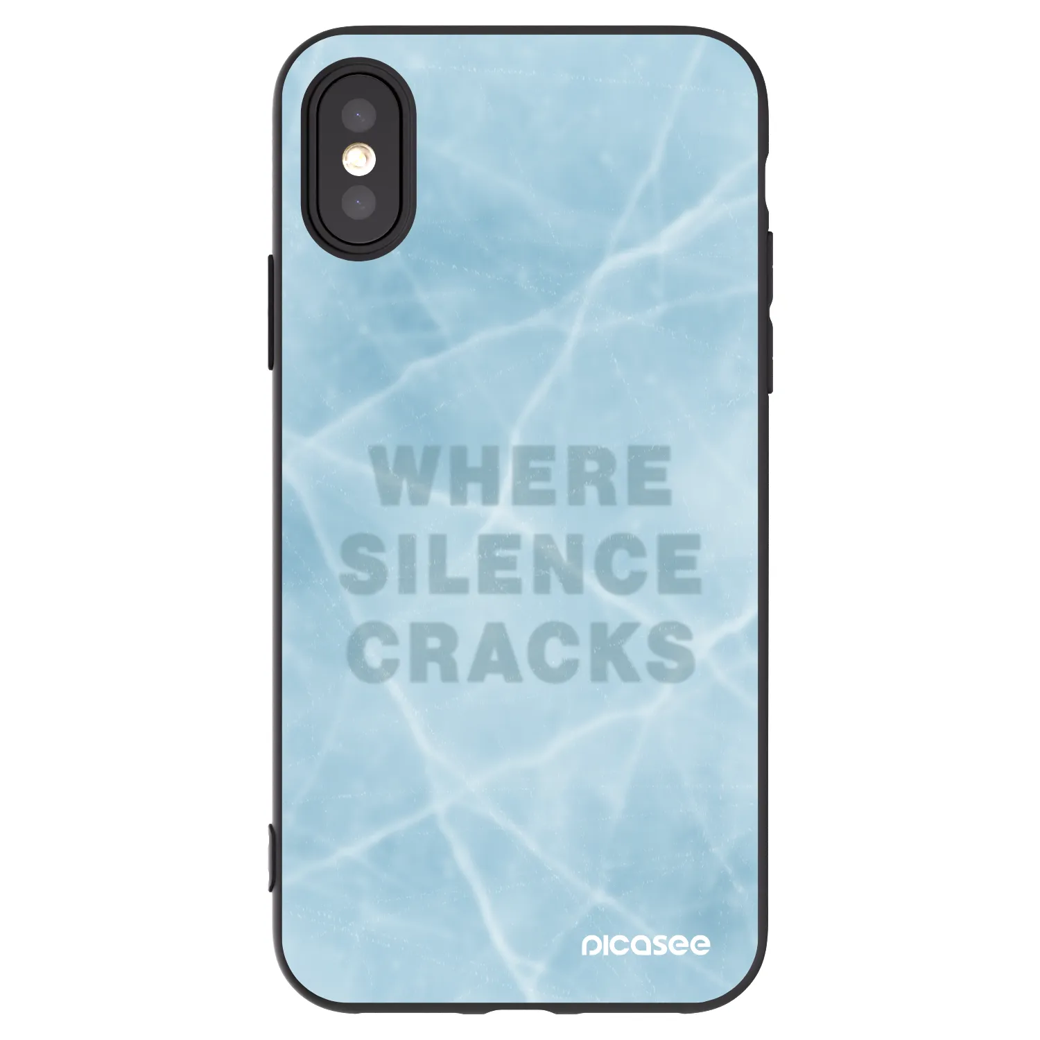 Picasee silikonowe czarne etui na Apple iPhone X/XS - SILENCE