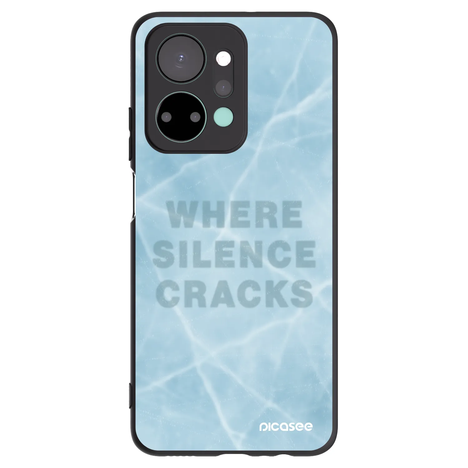 Picasee silikonowe czarne etui na Honor X7a - SILENCE