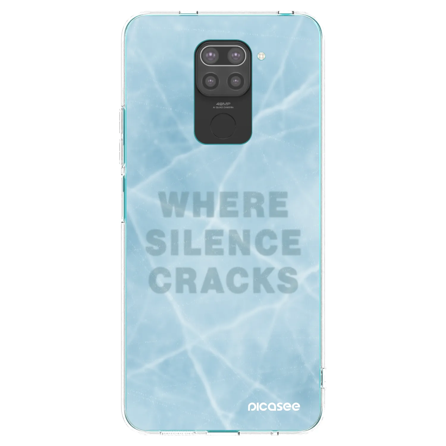 Picasee silikonowe czarne etui na Xiaomi Redmi Note 9 - SILENCE