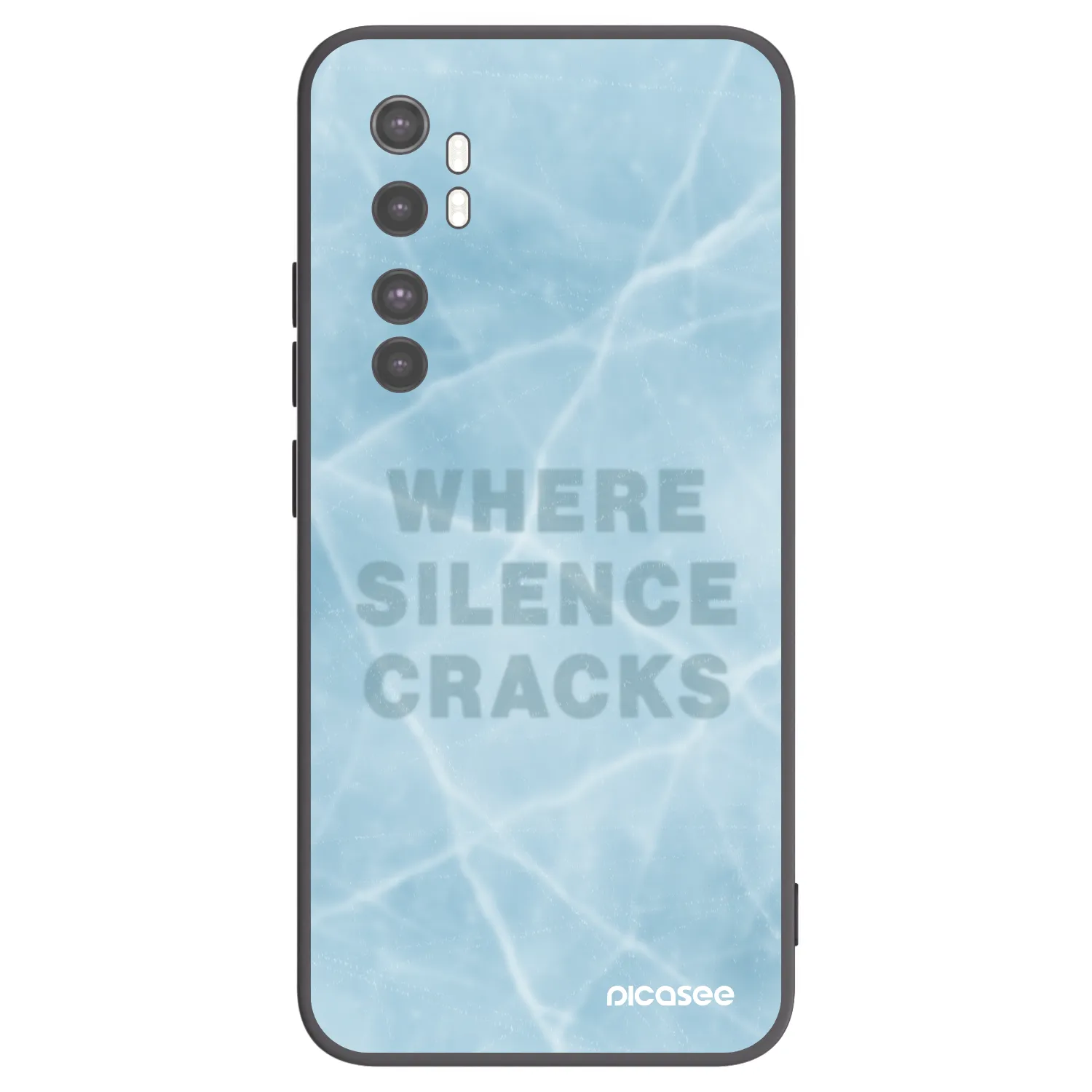 Picasee silikonowe czarne etui na Xiaomi Mi Note 10 Lite - SILENCE
