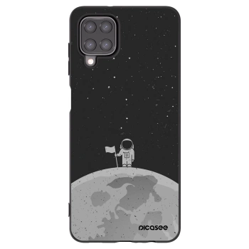 Picasee silikonowe czarne etui na Samsung Galaxy A12 A125F - Astronaut