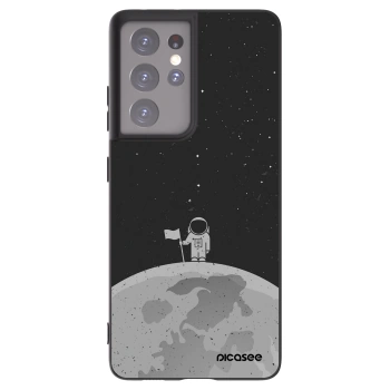 Picasee silikonowe czarne etui na Samsung Galaxy S21 Ultra 5G G998B - Astronaut