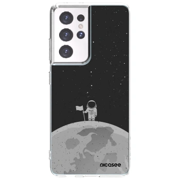 Picasee silikonowe przeźroczyste etui na Samsung Galaxy S21 Ultra 5G G998B - Astronaut