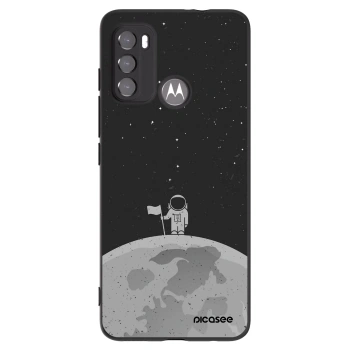 Picasee silikonowe czarne etui na Motorola Moto G60 - Astronaut
