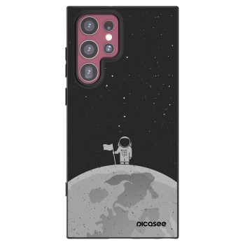 Picasee silikonowe czarne etui na Samsung Galaxy S22 Ultra 5G - Astronaut