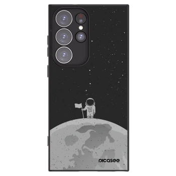 Picasee silikonowe czarne etui na Samsung Galaxy S23 Ultra 5G - Astronaut