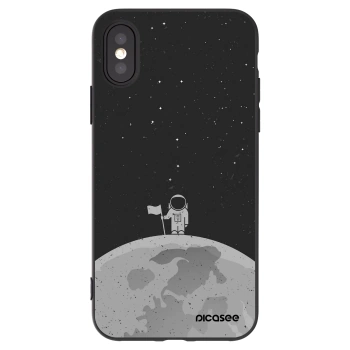Picasee silikonowe czarne etui na Apple iPhone X/XS - Astronaut