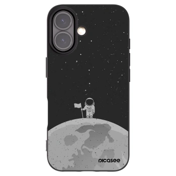 Picasee silikonowe czarne etui na Apple iPhone 16 - Astronaut