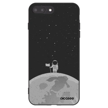 Picasee silikonowe czarne etui na Apple iPhone 7 Plus - Astronaut