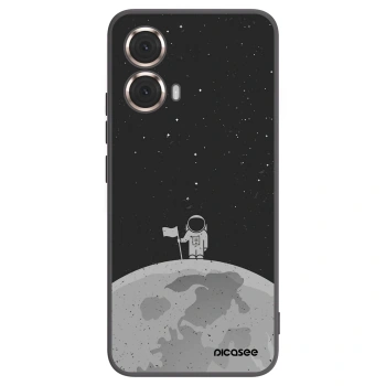 Picasee silikonowe czarne etui na Motorola Moto G85 - Astronaut