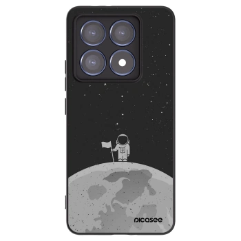 Picasee silikonowe czarne etui na Xiaomi 14T Pro - Astronaut
