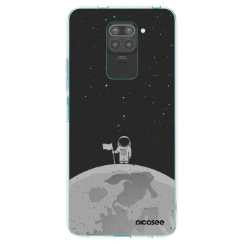 Picasee silikonowe czarne etui na Xiaomi Redmi Note 9 - Astronaut