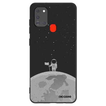 Picasee silikonowe czarne etui na Samsung Galaxy A21s - Astronaut