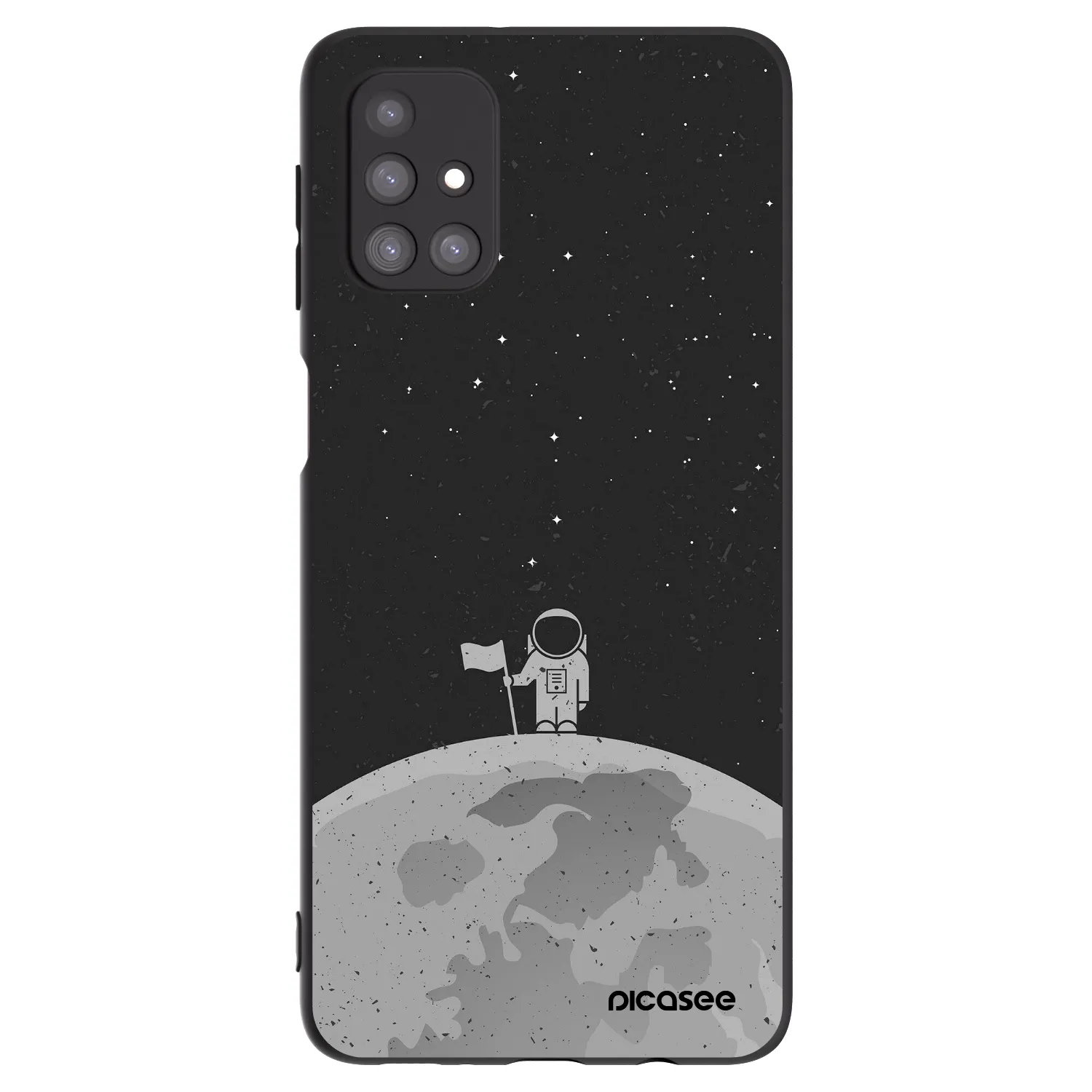 Picasee silikonowe czarne etui na Samsung Galaxy M31s - Astronaut