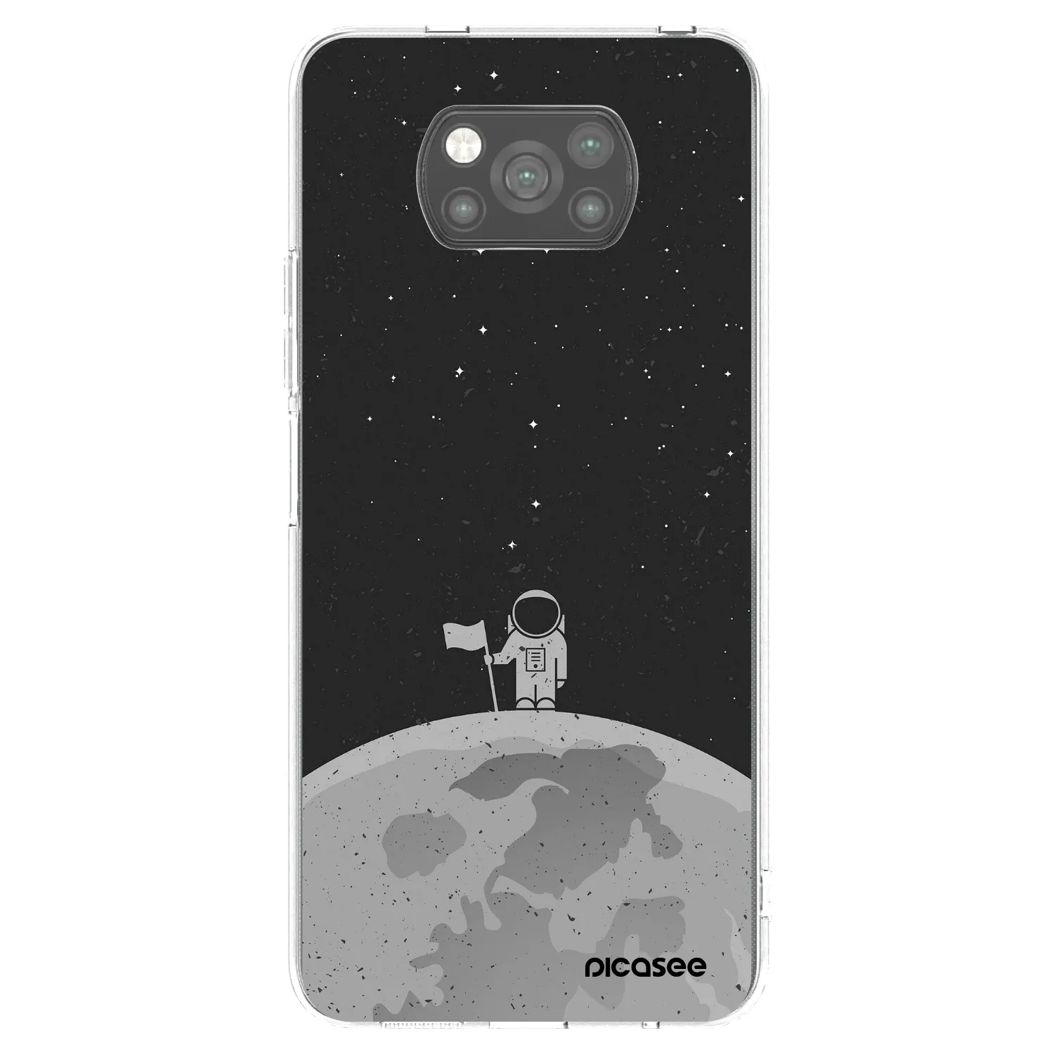 Picasee silikonowe czarne etui na Xiaomi Poco X3 - Astronaut