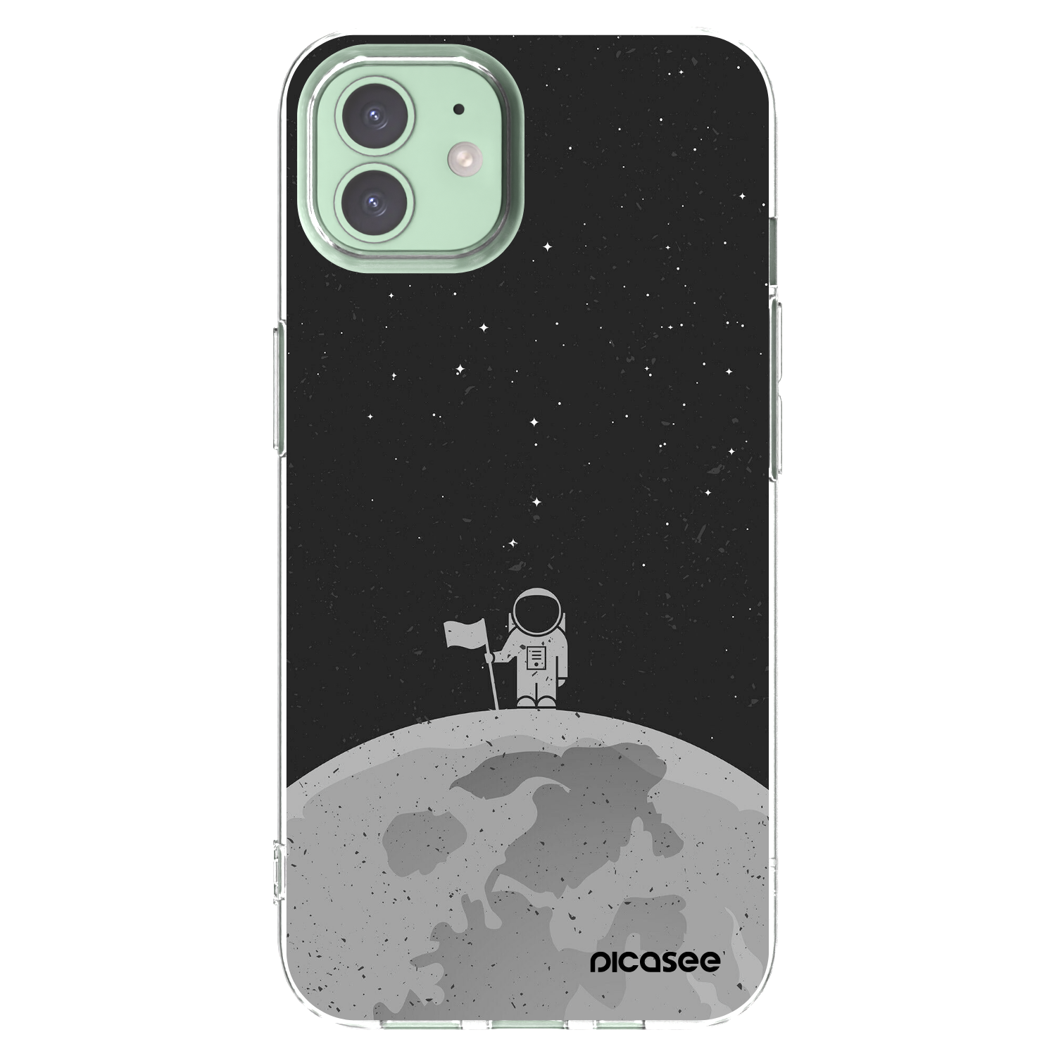 Picasee silikonowe przeźroczyste etui na Apple iPhone 12 - Astronaut