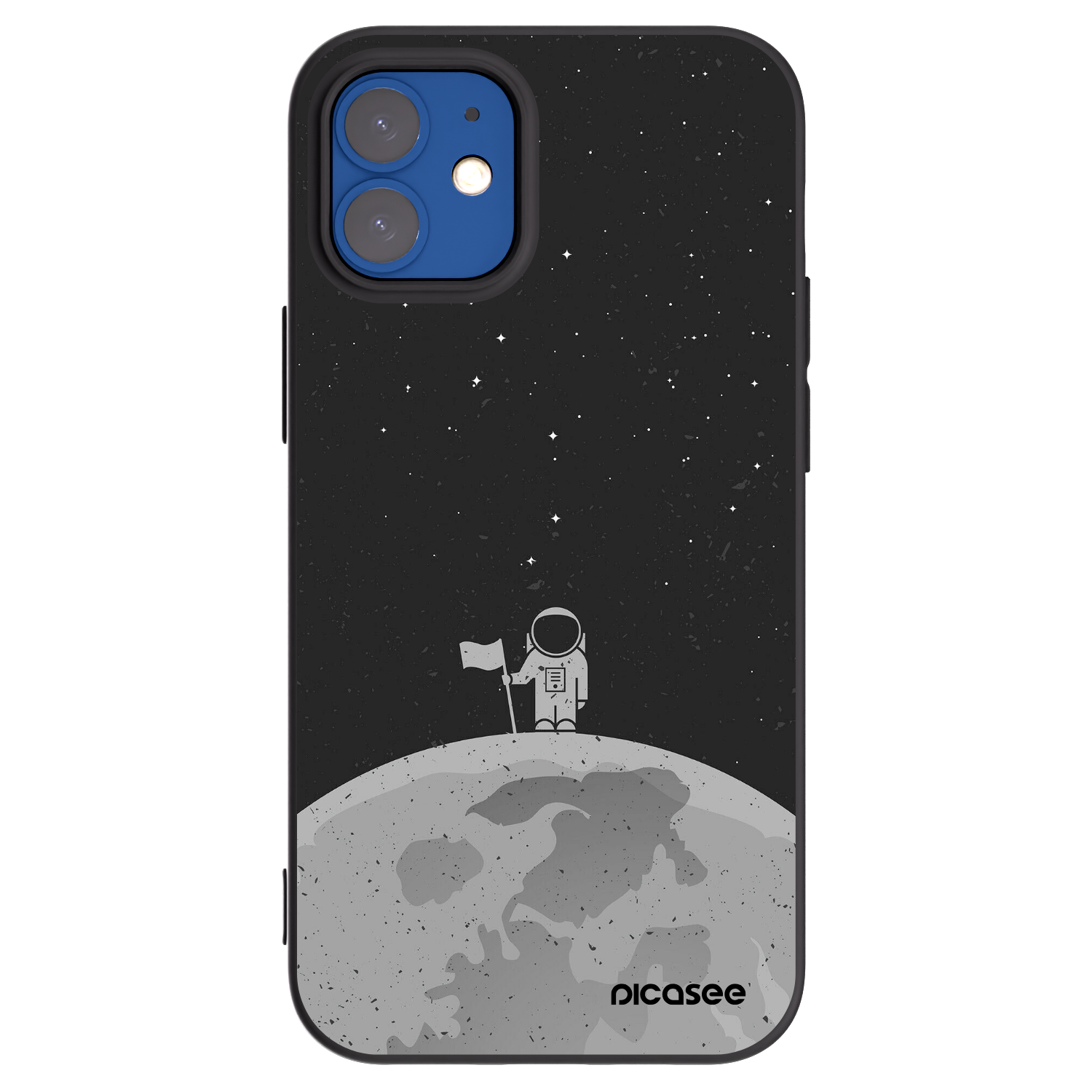 Picasee silikonowe czarne etui na Apple iPhone 12 mini - Astronaut