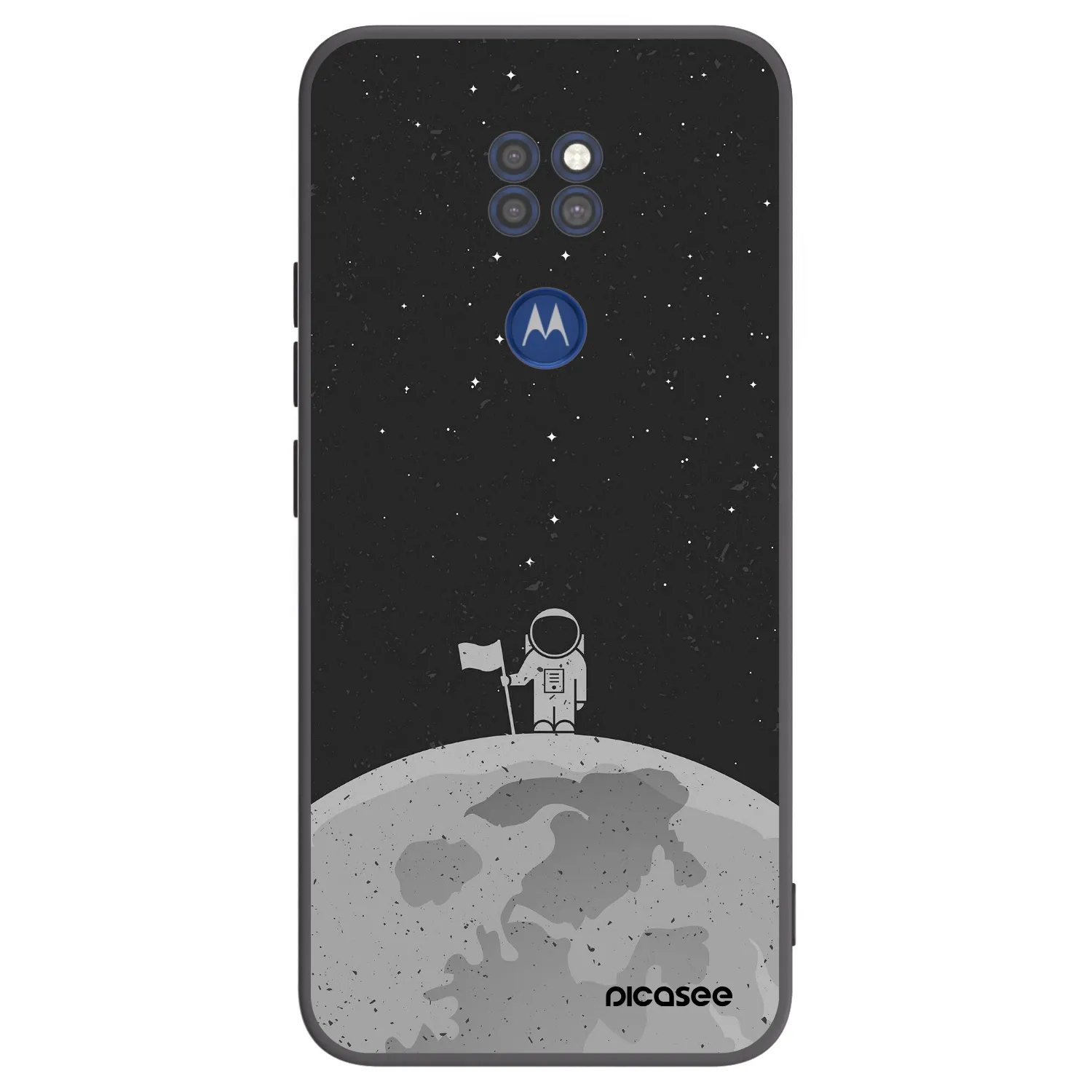 Picasee silikonowe czarne etui na Motorola Moto G9 Play - Astronaut