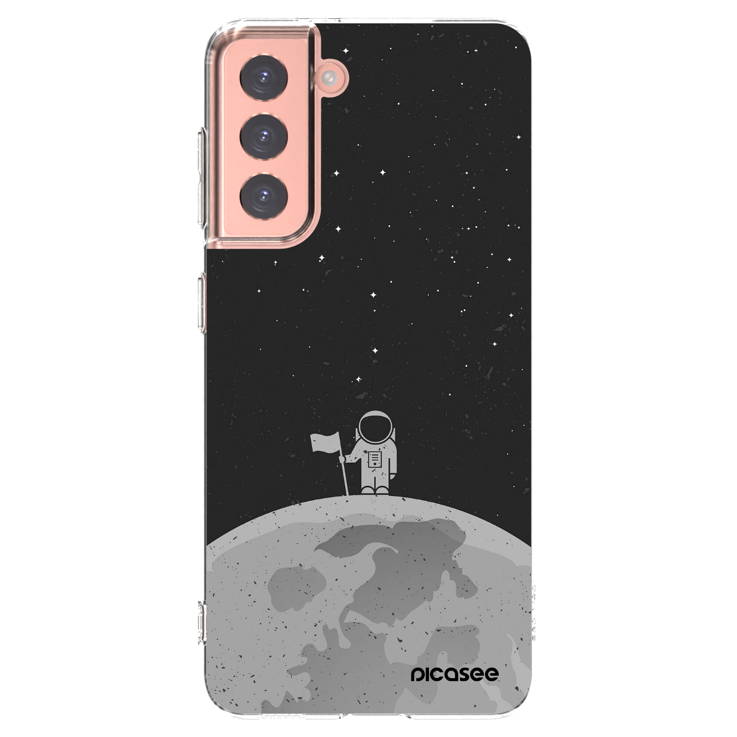 Picasee silikonowe przeźroczyste etui na Samsung Galaxy S21 5G G991B - Astronaut