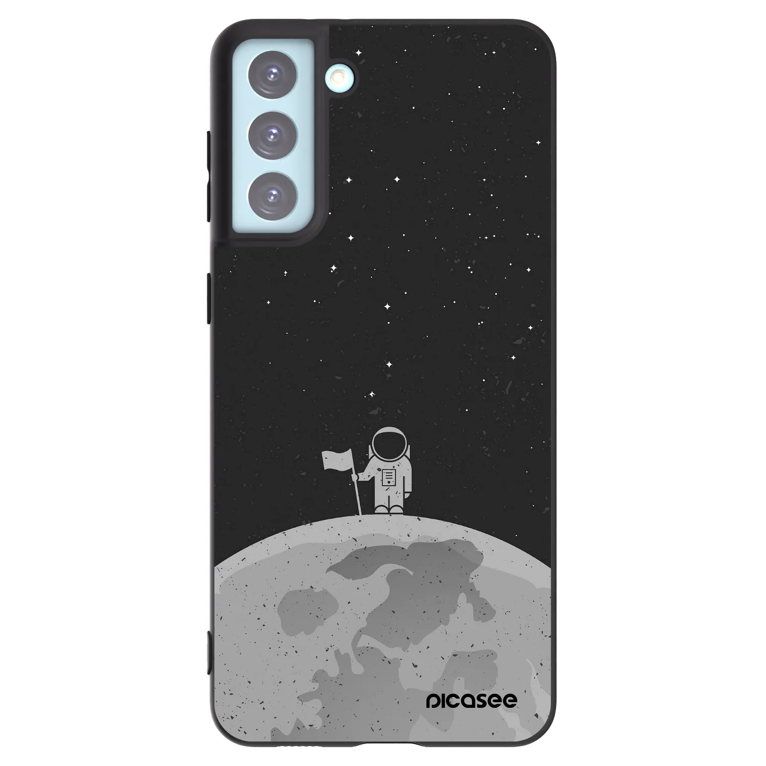 Picasee silikonowe czarne etui na Samsung Galaxy S21+ 5G G996F - Astronaut