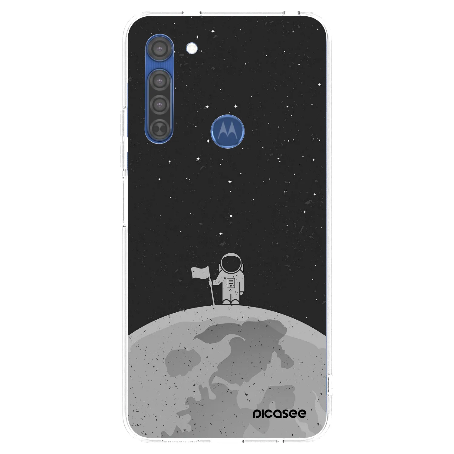 Picasee silikonowe przeźroczyste etui na Motorola Moto G8 - Astronaut