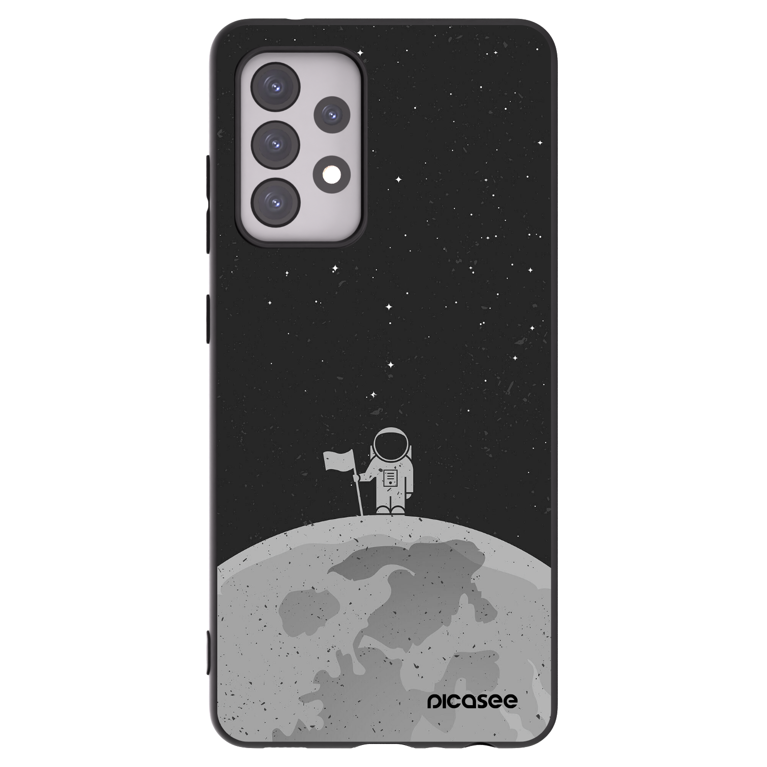 Picasee silikonowe czarne etui na Samsung Galaxy A52 5G A525F - Astronaut