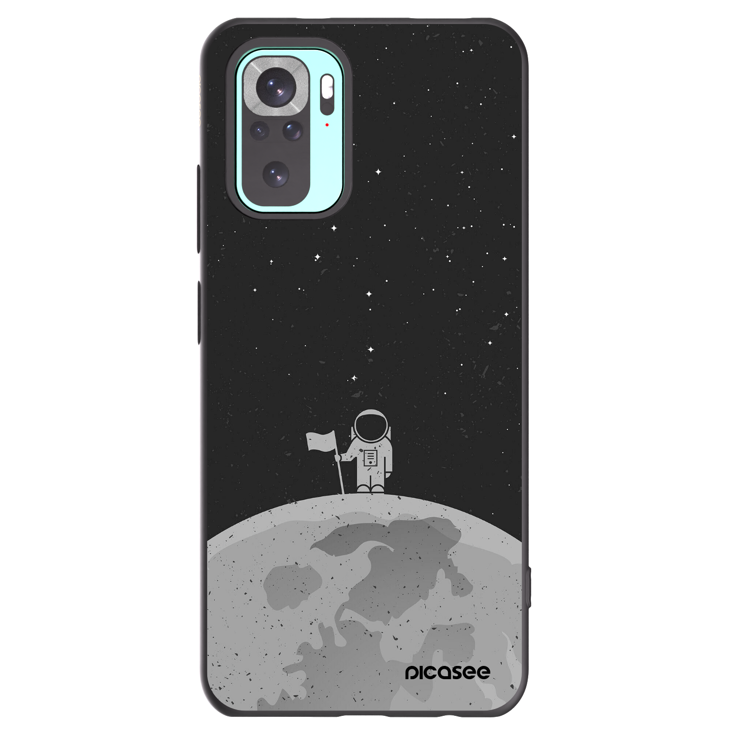 Picasee silikonowe czarne etui na Xiaomi Redmi Note 10 Pro - Astronaut