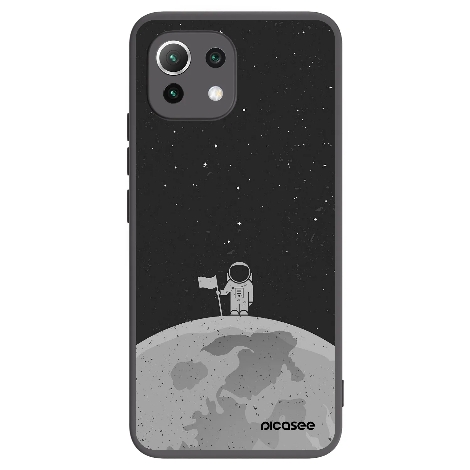 Picasee silikonowe czarne etui na Xiaomi Mi 11 Lite - Astronaut