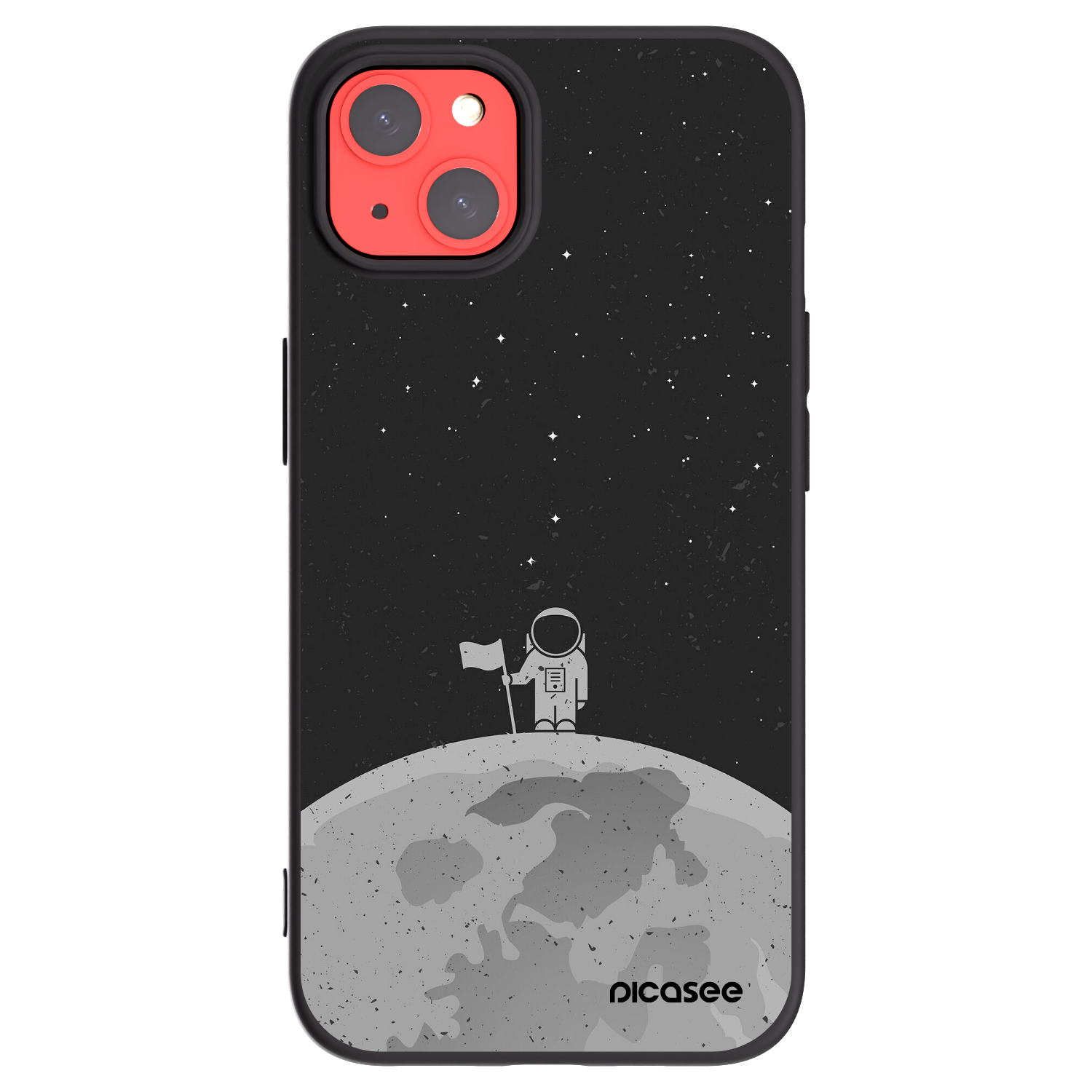 Picasee silikonowe czarne etui na Apple iPhone 13 - Astronaut