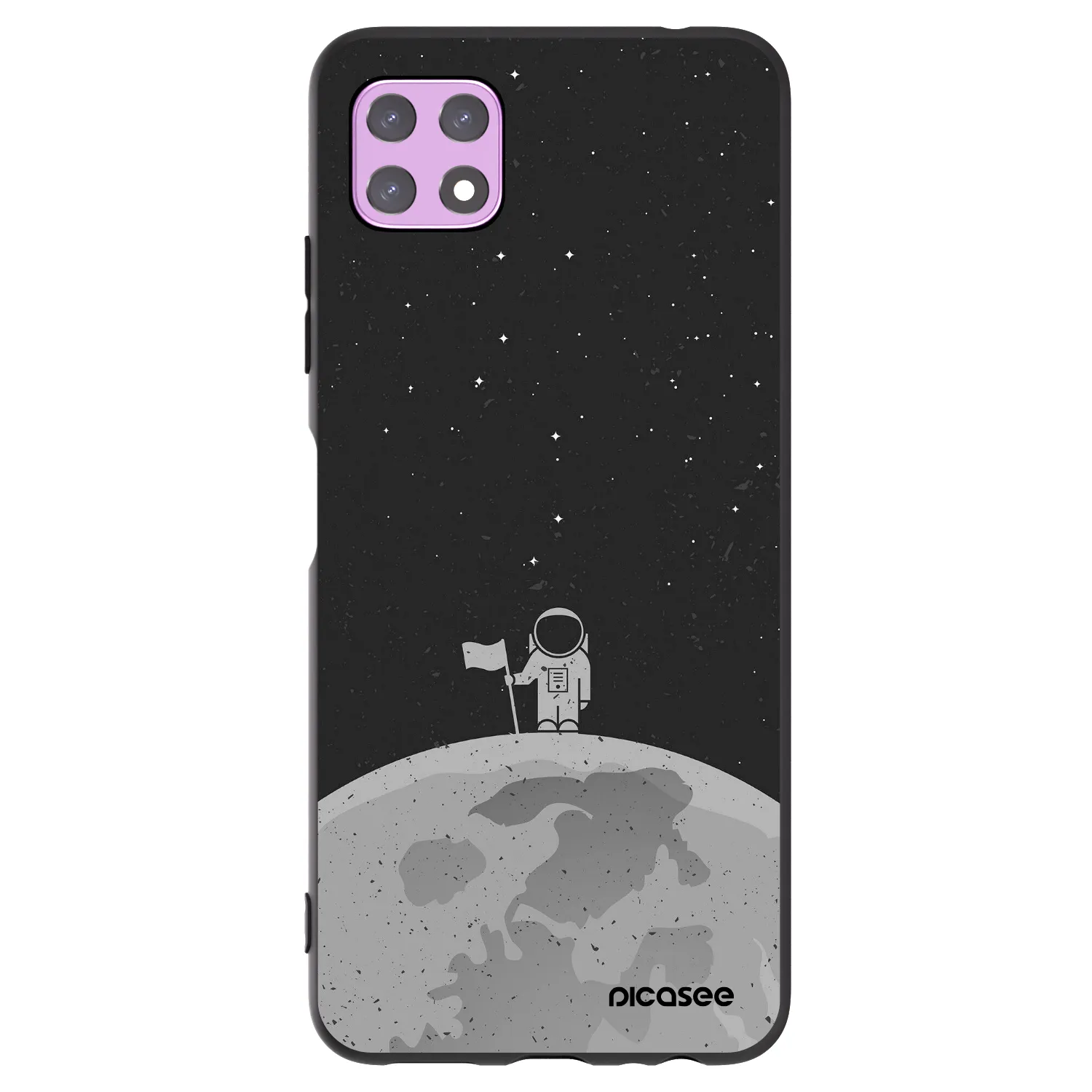 Picasee silikonowe czarne etui na Samsung Galaxy A22 A226B 5G - Astronaut